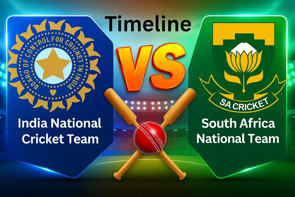 South Africa National Cricket Team Vs India National Cricket Team Timeline